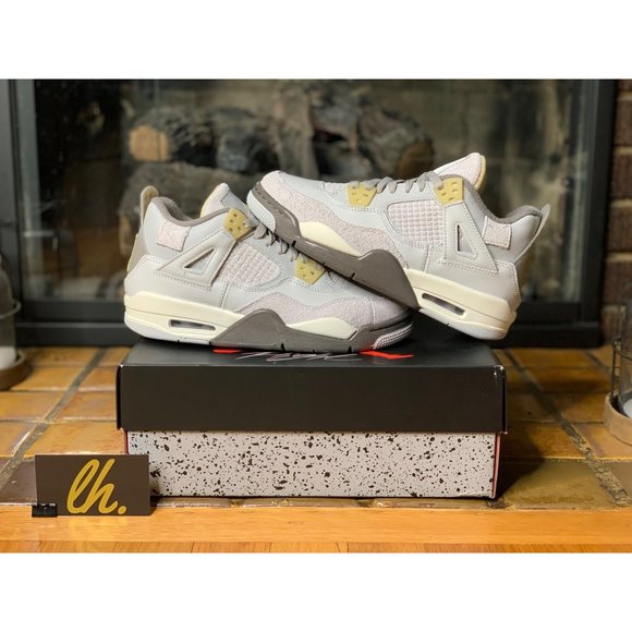 Size 5y/6.5w Air Jordan 4 Retro “Craft Photon Dust” Athletic Sneakers DV2262-021 - Picture 5 of 9